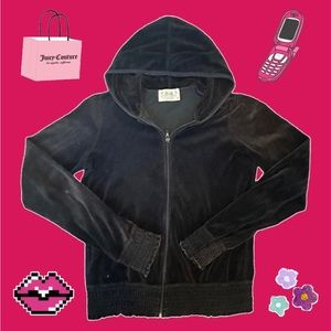 Vintage Chocolate Brown Juicy Velour Scrunch Zip Up Sweatshirt!